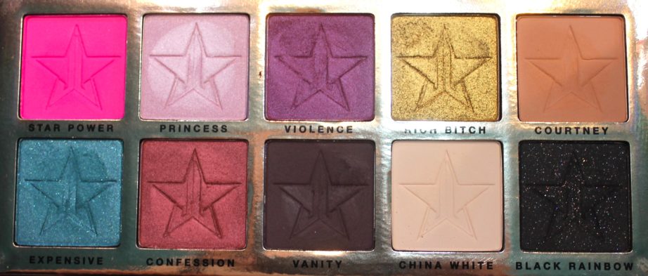 Jeffree Star Beauty Killer Palette Review Swatches all shades focus