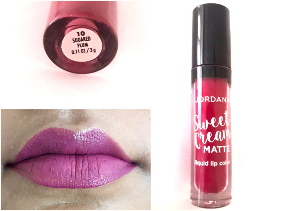 Jordana Sweet Cream Matte Liquid Lipstick Sugared Plum Review Swatches