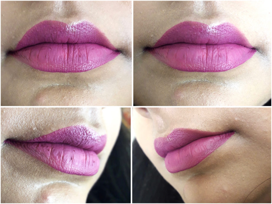 Jordana Sweet Cream Matte Liquid Lipstick Sugared Plum Review Swatches on lips