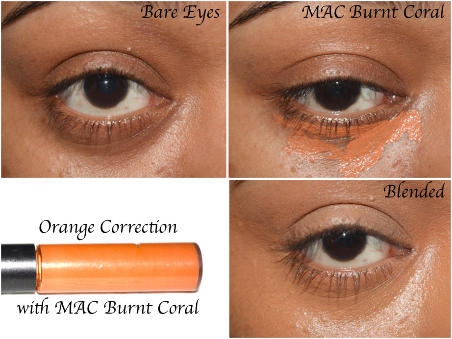 MAC Studio Conceal and Correct Duo Review Swatches Demo Burnt coral orange color correct tutorial