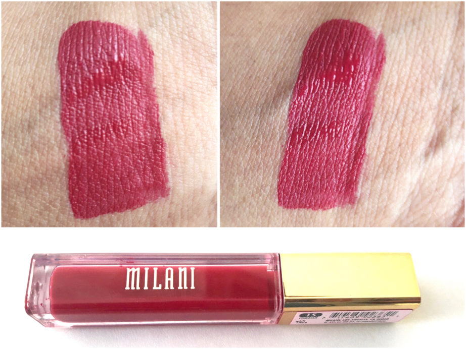 Milani Amore Matte Lip Creme Gorgeous Review Swatches on hand