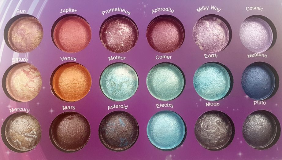 BH Cosmetics Galaxy Chic Baked Eyeshadow Palette Review Swatches all shades