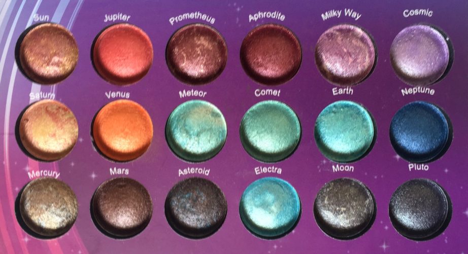 BH Cosmetics Galaxy Chic Baked Eyeshadow Palette Review Swatches closeup