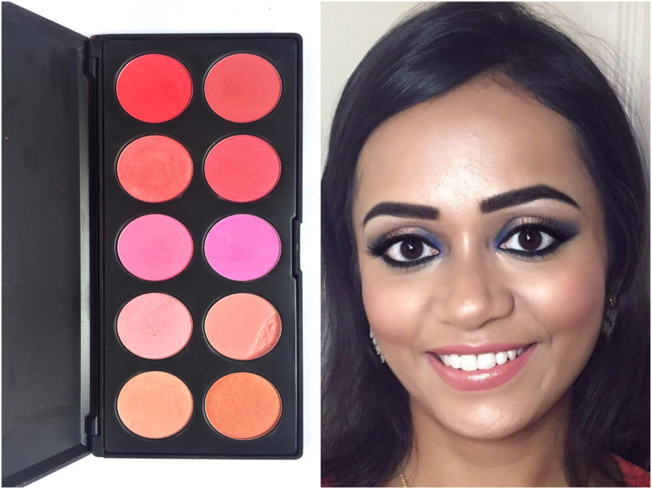 BH Cosmetics Glamorous Blush 10 Color Palette Review Swatches MBF Makeup Look