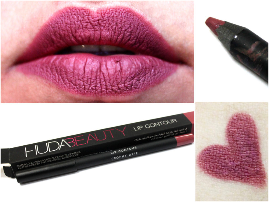 Huda Beauty Lip Contour Matte Pencil Trophy Wife Review Swatches MBF Blog