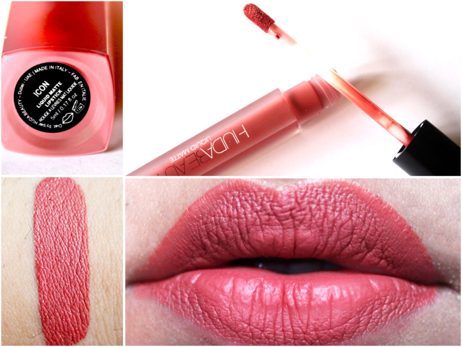 Huda Beauty Liquid Matte Lipstick Icon Review Swatches MBF Blog
