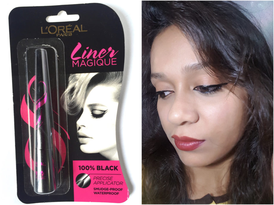 L'Oreal Paris Liner Magique Black Eye Liner Review Swatches Eyes MBF Makeup Look