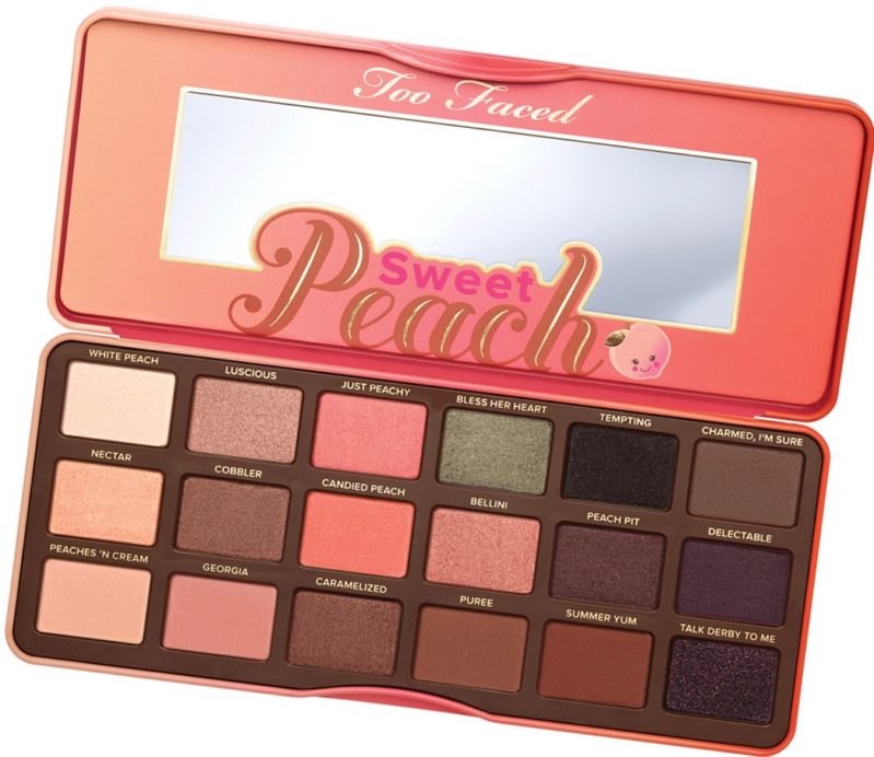 Too Faced Sweet Peach Eyeshadow Palette Review Swatches Inside Open