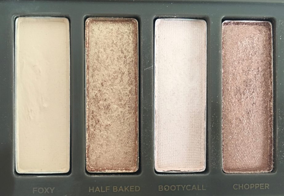 Urban Decay Naked 2 Eyeshadow Palette Review Swatches closeup foxy half baked bootycall chopper