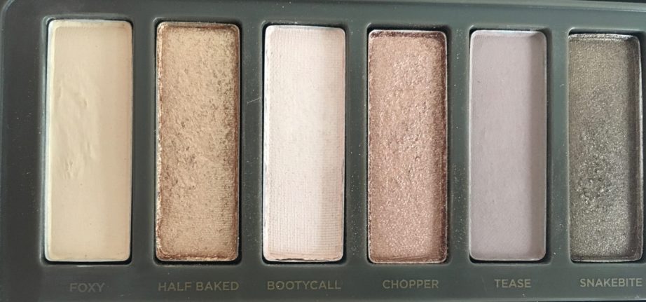 Urban Decay Naked 2 Eyeshadow Palette Review Swatches closeup foxy halfbaked bootycall chopper tease snakebite