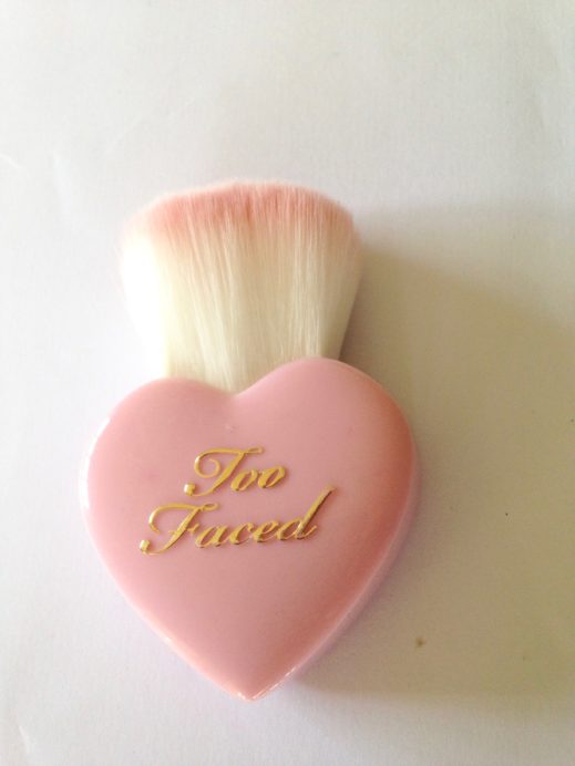 Too Faced Let It Glow Highlight and Blush Kit Review Swatches brush