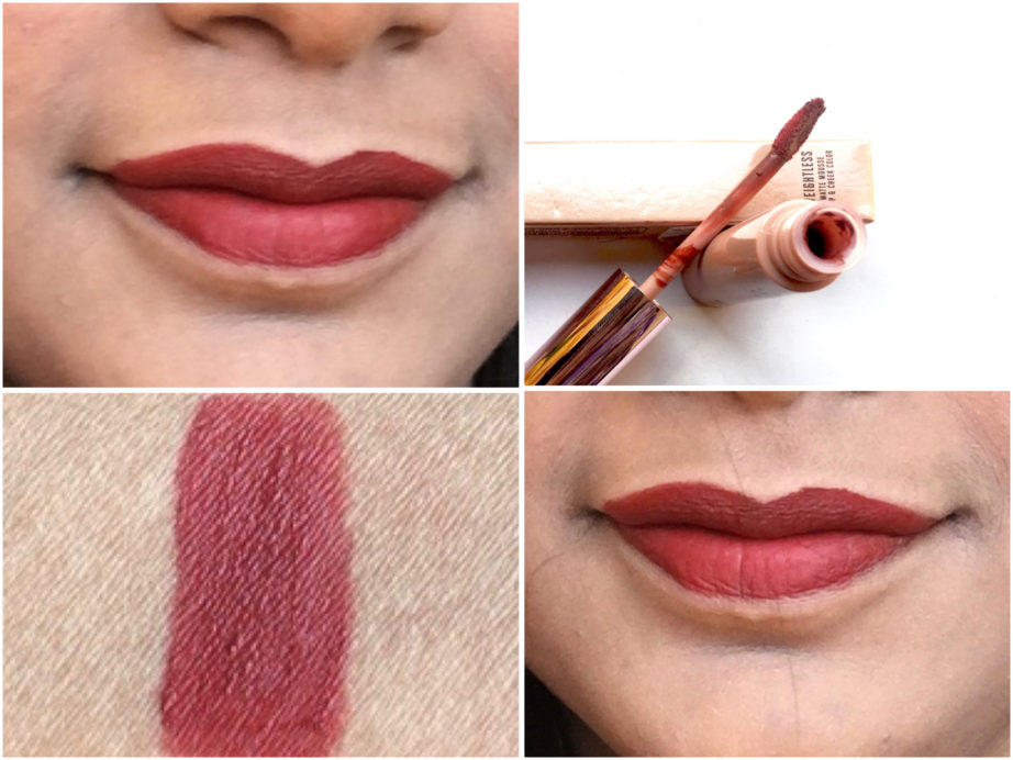 Lakme Burgundy Lush 9 to 5 Weightless Matte Mousse Lip Cheek Color Review, Swatches on Lips