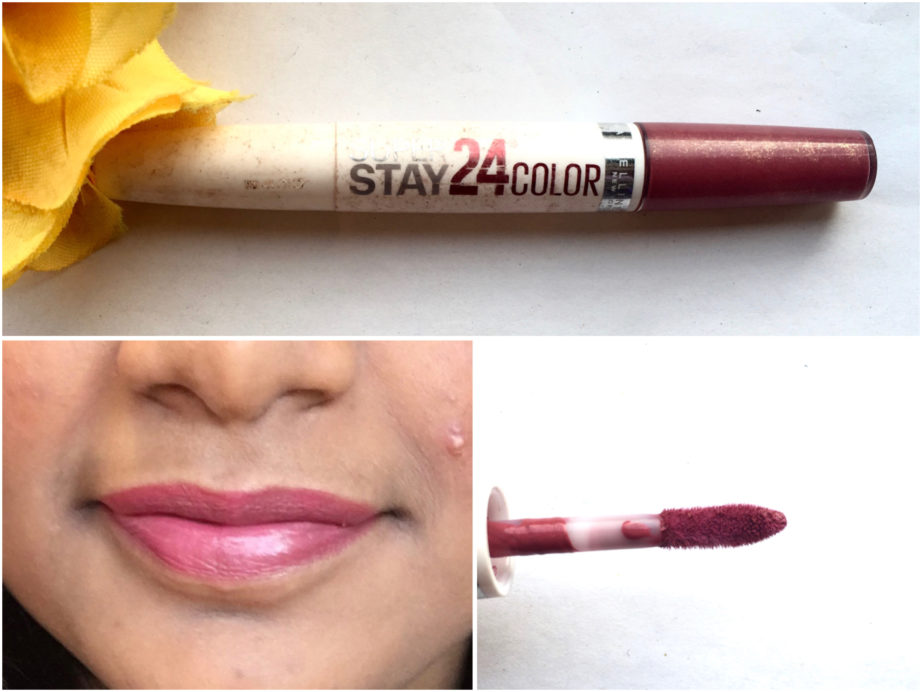 Maybelline Superstay 24 Color 2 Step Liquid Lipstick Very Cranberry 100 Review Swatches