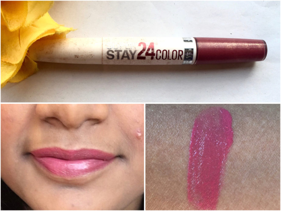 Maybelline Superstay 24 Color 2 Step Liquid Lipstick Very Cranberry 100 Review Swatches MBF Blog