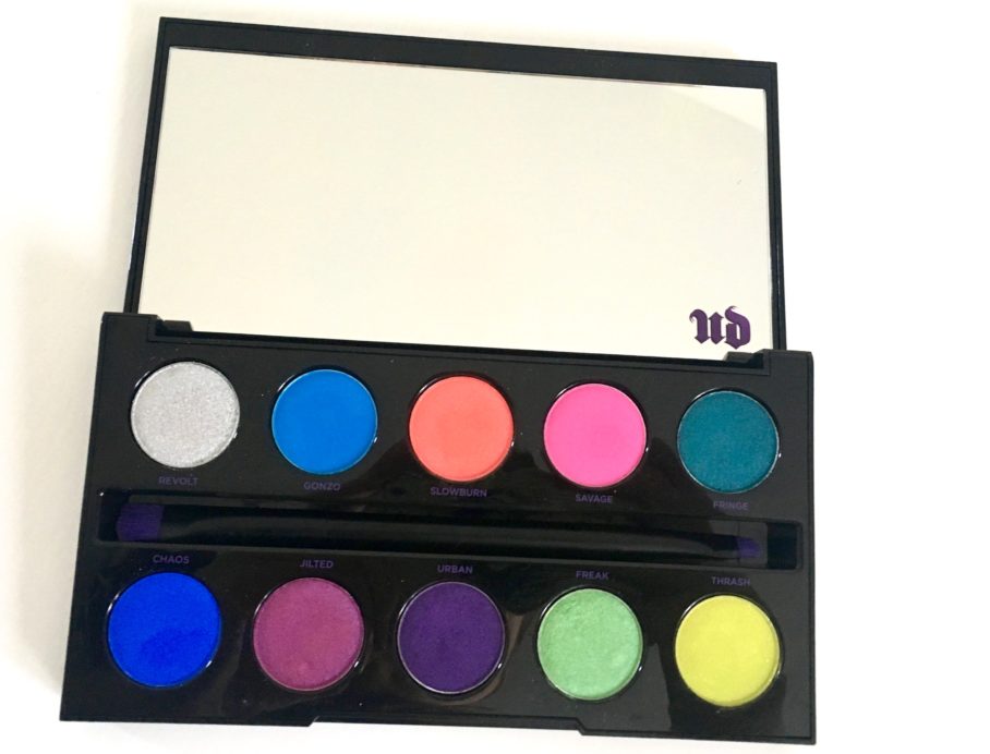 Urban Decay Electric Pressed Pigment Eyeshadow Palette Review Swatches Closeup