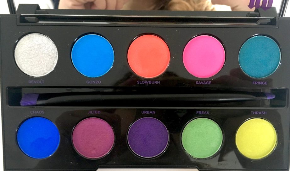 Urban Decay Electric Pressed Pigment Eyeshadow Palette Review Closeup