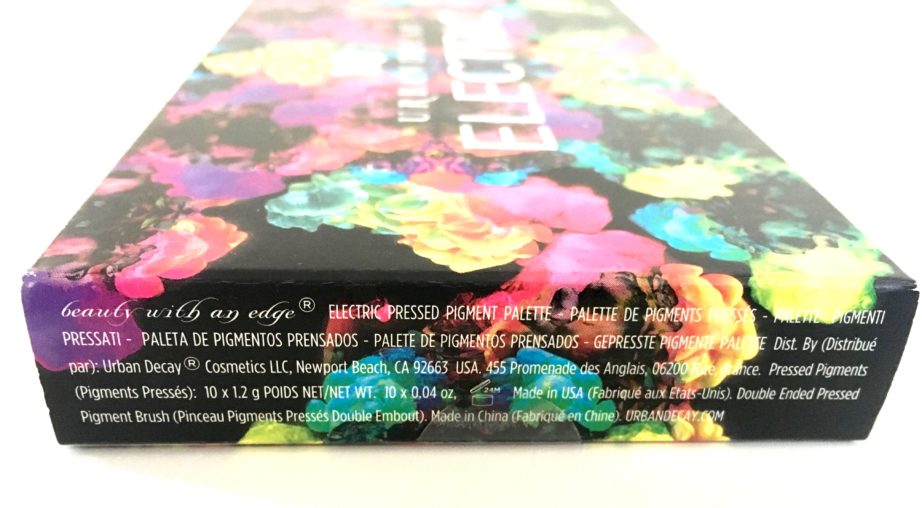 Urban Decay Electric Pressed Pigment Eyeshadow Palette Info
