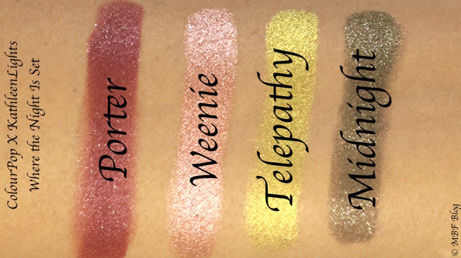 ColourPop KathleenLights Where The Night Is Super Shock Shadow Set Review, Swatches Skin