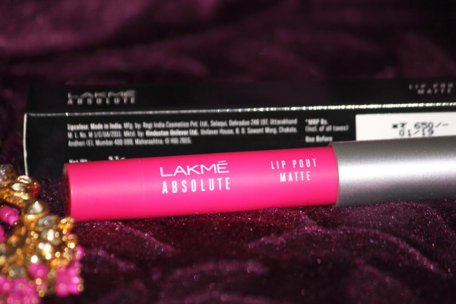 Lakme Absolute Lip Pout Matte Lip Tint Pink Fantasy Review, Swatches 1