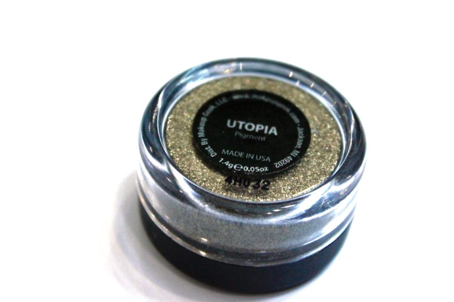Makeup Geek Utopia Pigment Review, Swatches bronze glitter