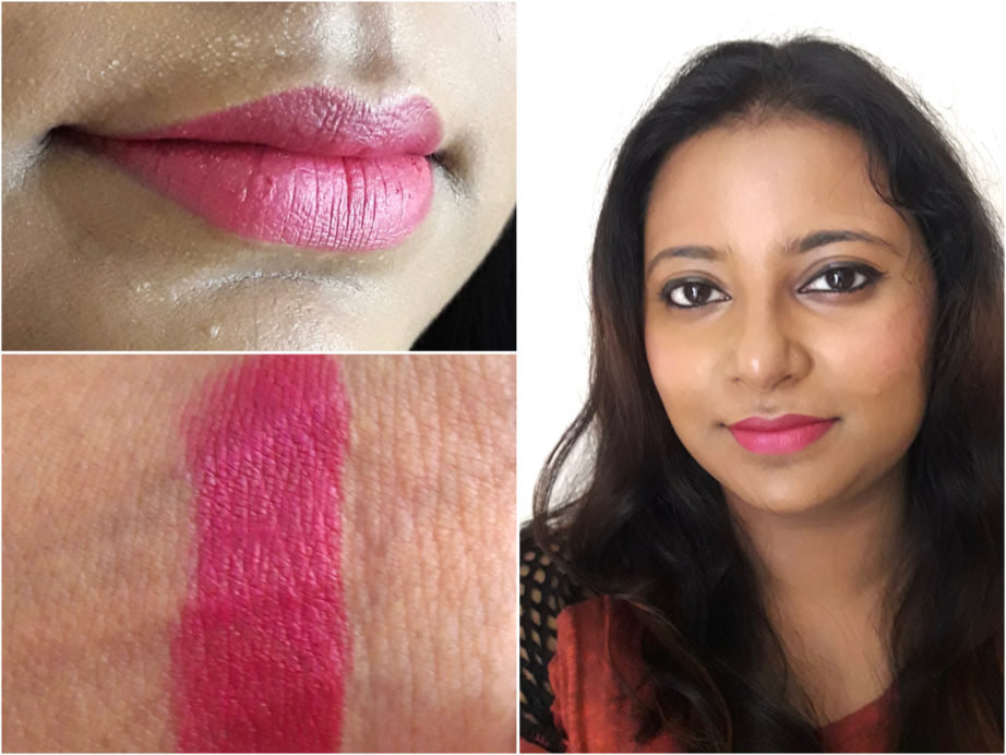 Maybelline Creamy Matte Lipstick Mesmerizing Magenta Review, Swatches MBF Makeup Look
