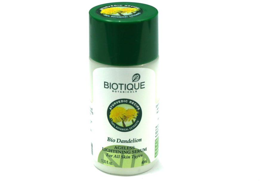 Biotique Bio Dandelion Ageless Lightening Serum Review, Swatches MBF