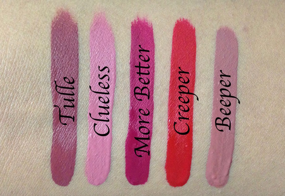 ColourPop Foxy Ultra Matte Lipstick Kit Review, Swatches Tulle Clueless More Better Creeper Beeper