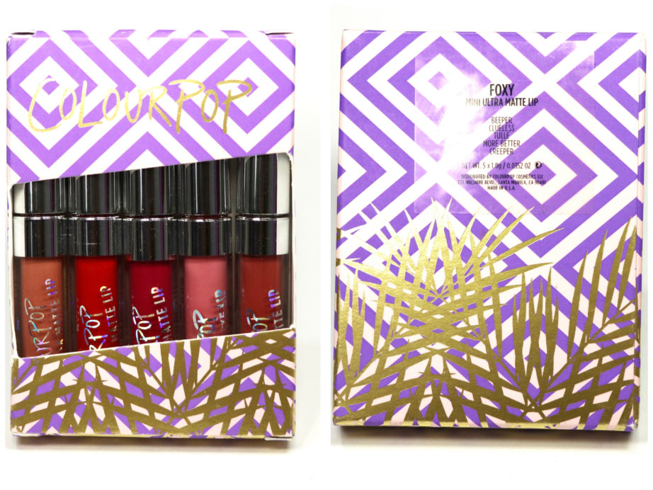 ColourPop Foxy Ultra Matte Lipstick Kit Review, Swatches