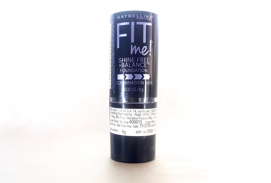 Maybelline Fit Me Shine Free Stick Foundation Review, Swatches, Demo front