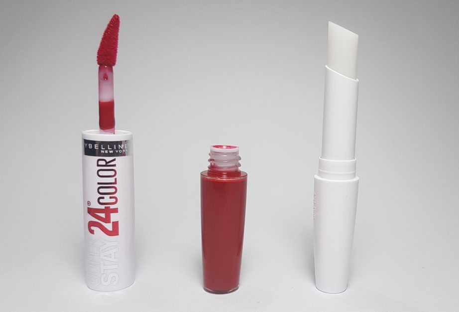 Maybelline Superstay 24 Color 2 Step Lipstick Keep It Red 035 Review, Swatches 3