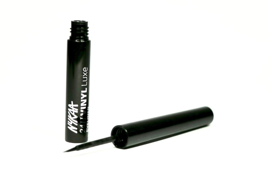 Nykaa 24Hrs Vinyl Luxe Eyeliner Black Granite Review, Swatches MBF Beauty Blog