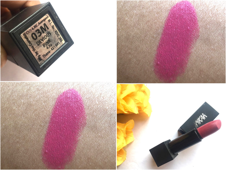 Nykaa So Matte Lipstick Devious Pink 03 M Review, Swatches MBF Blog