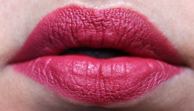 OFRA Long Lasting Liquid Lipstick Santa Ana Review, Swatches Freshly Applied