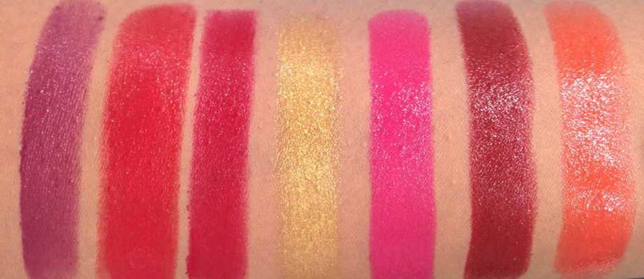 All L'Oreal Color Riche Gold Obsession Lipsticks 7 Shades Review, Swatches Plum Gold, Rouge Gold, Scarlet Gold, Le Gold, Rose Gold, Mocha Gold, Coral Gold HD