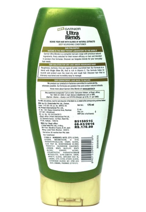 Garnier Ultra Blends Mythic Olive Conditioner Review Details