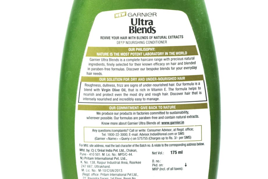 Garnier Ultra Blends Mythic Olive Conditioner Review Info