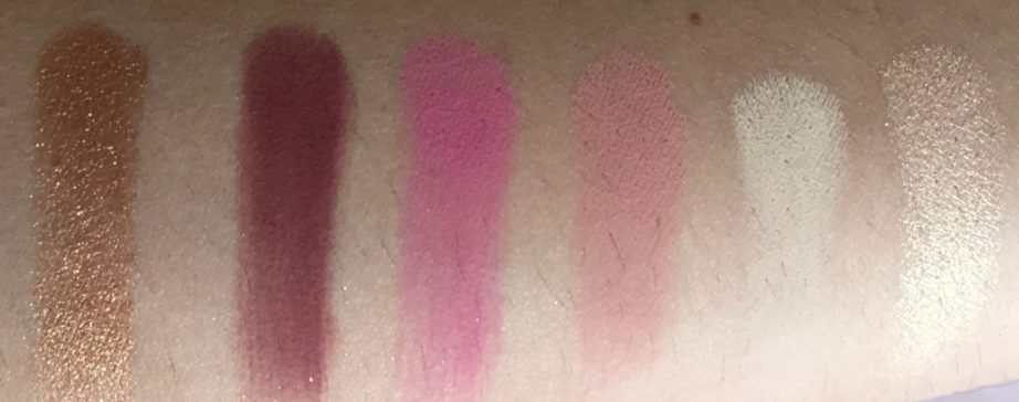 Huda Beauty Rose Gold Textured Shadows Palette Review, Swatches 2nd row