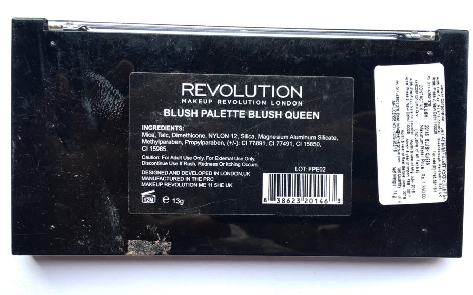 Makeup Revolution Blush Palette Blush Queen Review, Swatches details