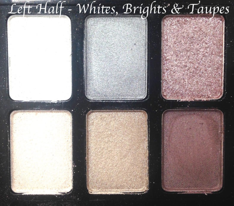 Maybelline The Rock Nudes Eye Shadow Palette Review, Swatches Left Half