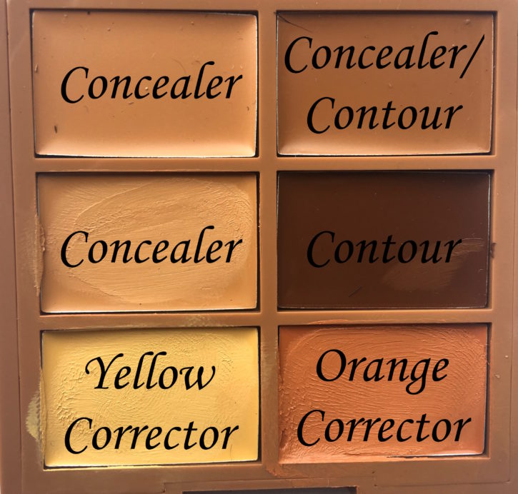 Conceal, Correct, Contour Palette Swatches