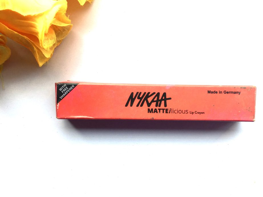 Nykaa Matteilicious Lip Crayon Hot As Red Review, Swatches box