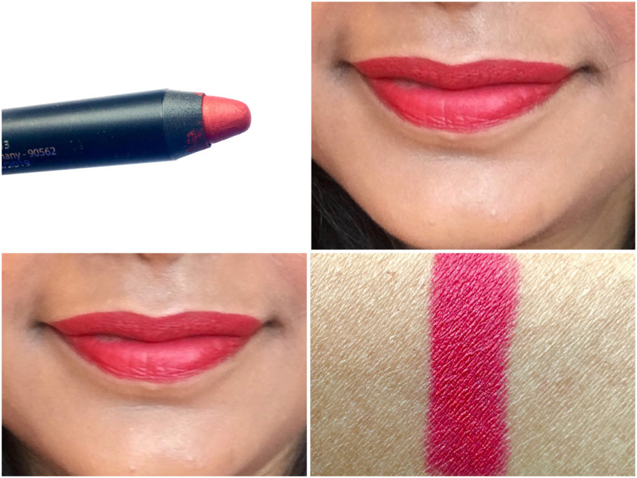 Nykaa Matteilicious Lip Crayon Hot As Red Review, Swatches on Lips