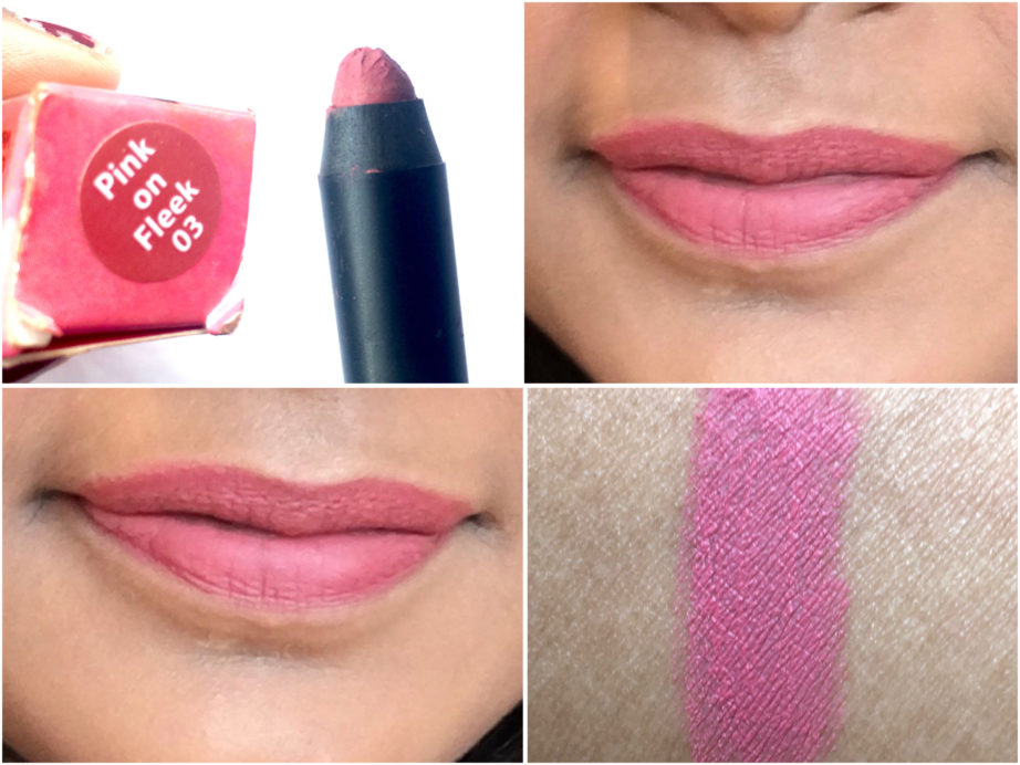 Nykaa Matteilicious Lip Crayon Pink On Fleek Review, Swatches On Lips MBF Blog