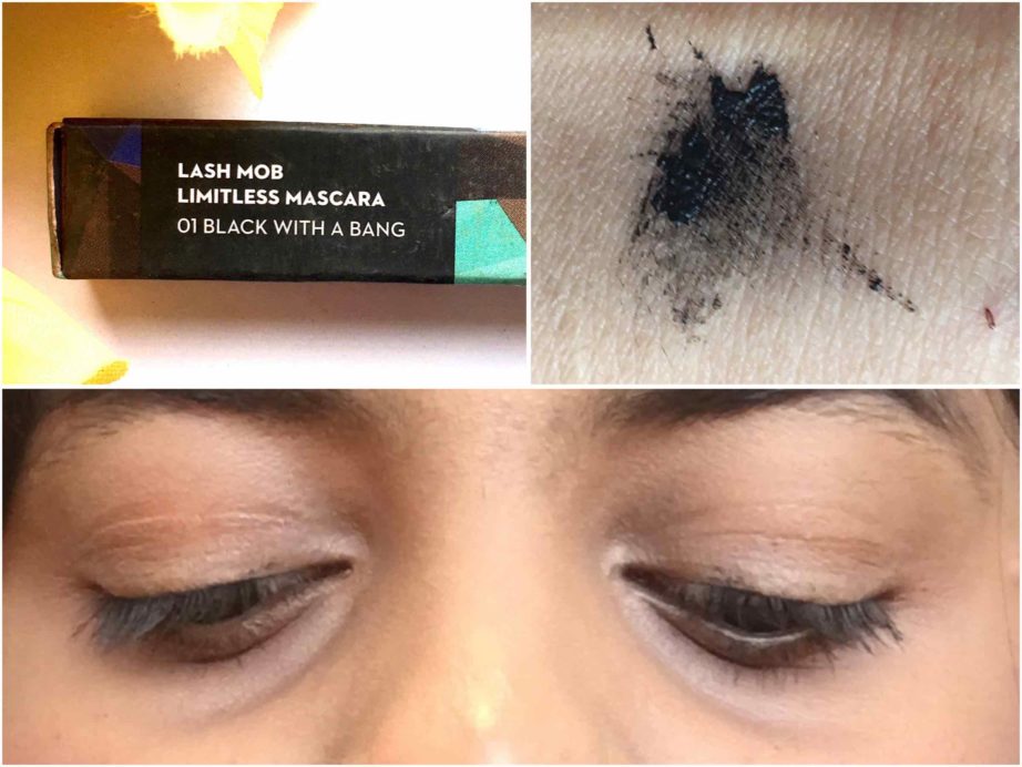 SUGAR Lash Mob Limitless Mascara Black With A Bang Review, Swatches Indian Makeup Beauty Blog
