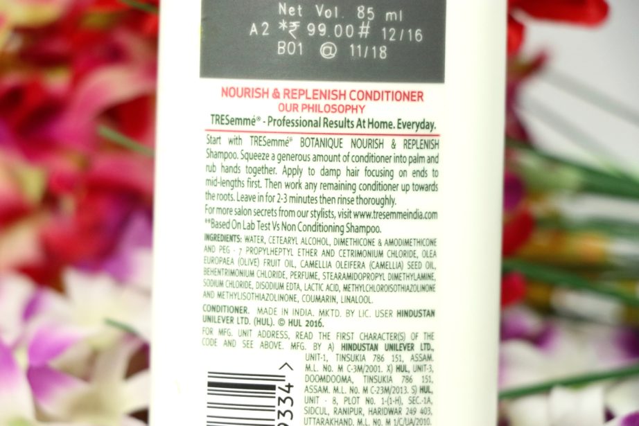 TRESemmé Botanique Nourish & Replenish Conditioner Review Ingredients