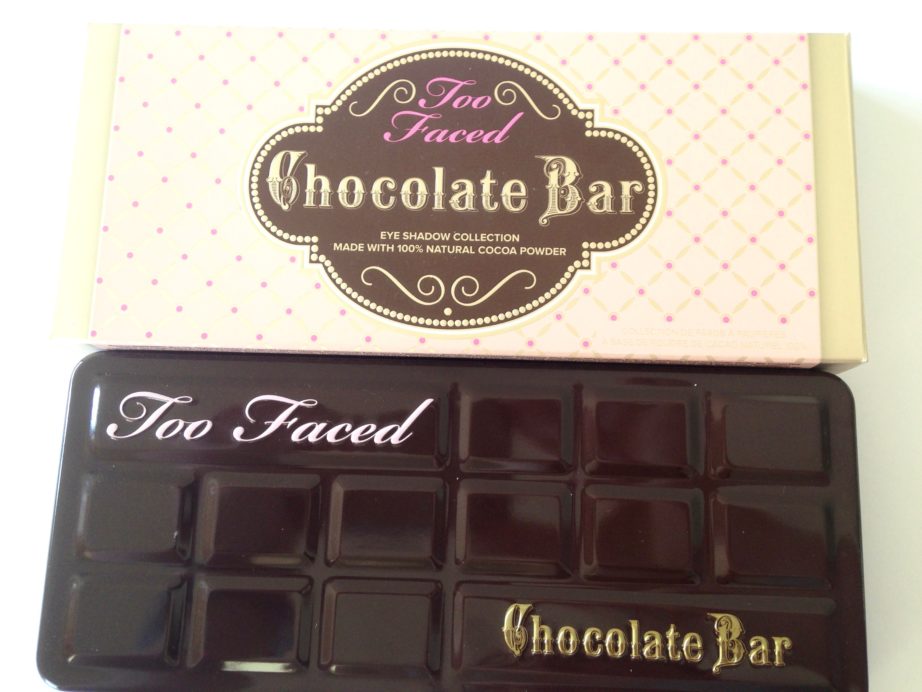 Too Faced Chocolate Bar Eyeshadow Palette Review, Swatches front