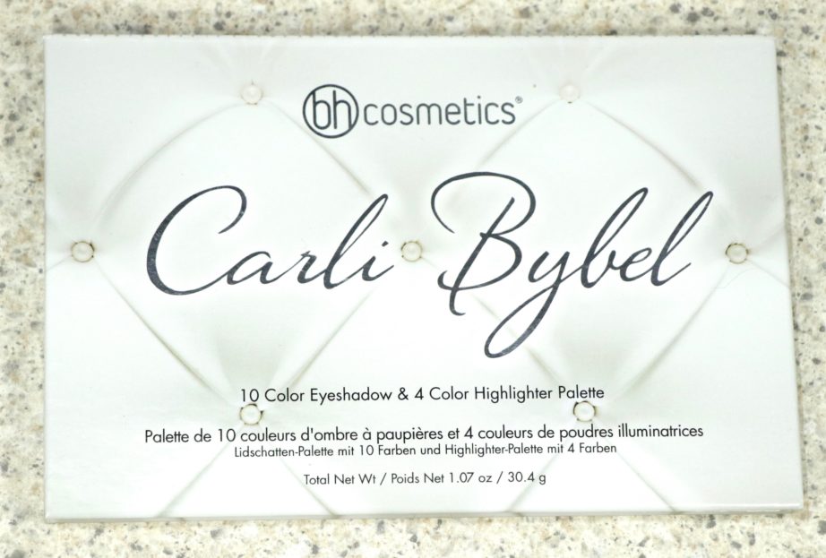 BH Cosmetics Carli Bybel Eyeshadow & Highlighter Palette Review, Swatches front