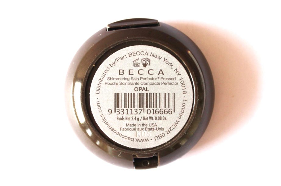 Becca Opal Shimmering Skin Perfector Pressed Highlighter Review, Swatches back