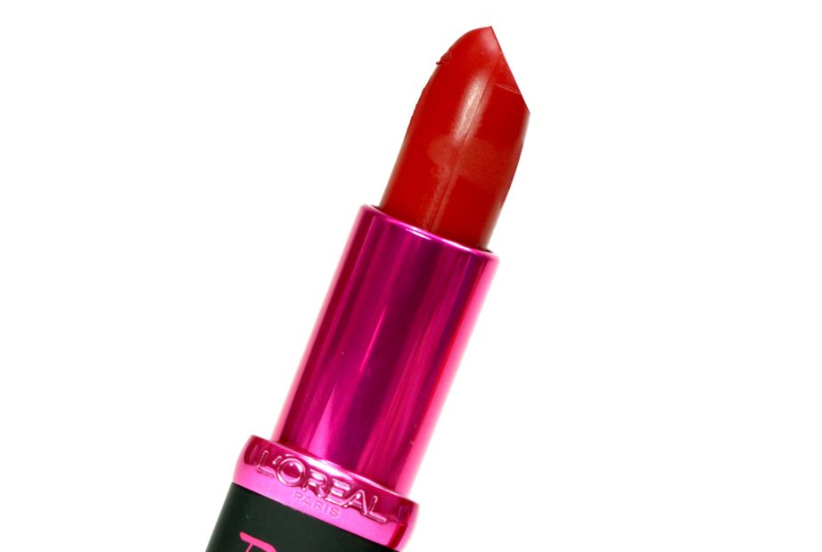 L'Oreal Paris Rouge Magique Lipstick Scarlet Déjà vu 911 Review, Swatches Closeup