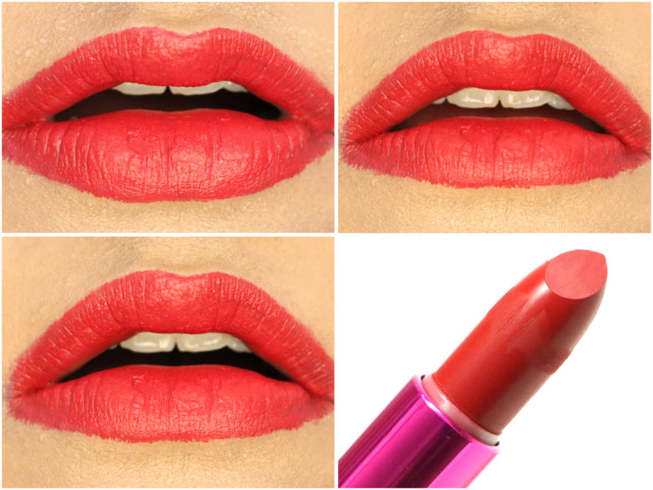 L'Oreal Paris Rouge Magique Lipstick Scarlet Déjà vu 911 Review, Swatches On Lips